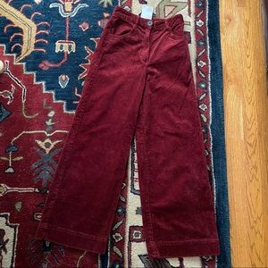 NWT H&M Burgundy Corduroy Pants